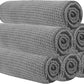 Microfiber Gym Towels for Working Out, Quickly Dry Yoga Towels for Men & Women Tennis, 16 Inch x 27 Inch, 6 Pack, Grey