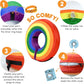 BENCMATE Inflatable Dog Cone Collar Alternative, Soft Dog Cone for Small Medium Large Dogs and Cats, Neck Recovery ECollar Donut Collar After Surgery (XLarge, Rainbow)