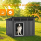 VIXZEN Dog House Indoor Outdoor,Waterproof Dog House for Small to Large Dogs,Doghouse with Air Vents and Elevated Floor,Openable at The Top,Easy to Assemble and Clean,Black,42.87"×32.95"×31.61"