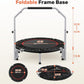 BCAN 40/48" Foldable Mini Trampoline Max Load 330lbs/440lbs, Fitness Rebounder with Adjustable Foam Handle, Exercise Trampoline for Adults Indoor/Garden Workout