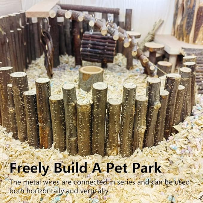 Flexible Wooden Bridge, Hamster Fence & Platforms - 23.6In Accessories