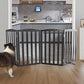 ZJSF Foldable Freestanding Indoor Dog Gate for House Wood Long Pet Gates Dog Fence for Stairs Puppy Gates for Hallways, Puppy Gate,Support Feet Included, Black, 32 "Height-4 Panels