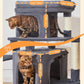 Taoqimiao 83In Heavy Duty Cat Tree, Suitable 20lb+ Large Cats, XXL-Cat Tower for Indoor Cats Large Adult, 2 Luxurious Cat Cando with 8 Scratching Posts,Oversized Metal Hammocks,Smoky Gray MS032G