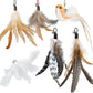 ROSAUI Cat Toy Refill Set – 6 Replacement Attachments for Teaser Wands, Includes 5 Feather Heads & 1 Lifelike Bird, Bell-Equipped, Interactive Accessories for Indoor Cats