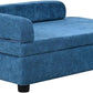 AFBKSS&BB Pet Sofa with Hidden Storage for Puppy and Cat,Linen Fabric Dog Sofa,Cat Couch with Wooden Frame (Blue)
