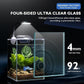 Desktop Glass Fish Tank 1.25 Gallons Small Aquarium Set, Self Cleaning Filter System Bright LED Light Gravel Plant Cleaning Tool, Betta Small Space Kit Easy Setup Space Saving Design
