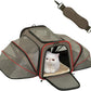 Petsfit Airline Approved Expandable Large Cat Carrier Small Dog Carrier, 17" x 11" x 11" Collapsible Portable Soft-Sided Airplane Pet Carrier Bag with Two Extension, Fit for Outdoor Use