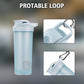 ShakerZoo-6 Pack-Protein Shaker Bottles for Protein Mixes, Shaker Cups for Protein Shakes, 3 pcs 24 ounce and 3 pcs 20 ounce (Blue)