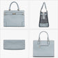 Fashion Pet Carrier Dog Cat Carrier Purse Soft-Sided Leather Handbag Pet Tote Bag for Small Dogs Puppy and Cats TSA Airline Approved (Grey)