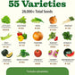 HOME GROWN 𝗨𝗦𝗔 𝗣𝗥𝗘𝗠𝗜𝗨𝗠 55 Vegetable Seeds Pack 28,000+ Non-GMO Heirloom Seeds for Planting, Spring Fall Winter Garden Kit, Survival Seed Vault for Preppers & Gardeners, Gift for Men & Women