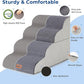 Dog Stairs Ramp for Bed 19.7" H - Pet Stairs for Small to Medium Dogs to Get on Bed and Couch, 35D Foam Dog Steps with Non-Slip Bottom Grey, 4 Steps