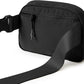 ODODOS Unisex Mini Belt Bag with Adjustable Strap Small Fanny Pack for Workout Running Traveling Hiking, Elegant Black