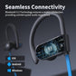 JOYWISE Wireless Headphones Bluetooth 5.3 Headphones with 16 Hours Playtime, Over-Ear Stereo Bass Earphones with Earhooks Headset, Sports Earbuds with Storage Bag for Running, Blue