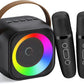 Karaoke Machine for Kids Adults, Portable Bluetooth Speaker with 2 Wireless Microphones, Portable Speaker Mini Karaoke Microphone for Home Party Birthday Gift for Girls Boys
