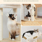 PETEPELA Wood Cat Tree for Indoor Cats Multi-Level Tower with Sisal Covered Scratching Posts, Cozy Condo, Super Large Hammock and Plush Perches Faux Rabbit Milk Fur Beige Rabbit Fur Wood Beige