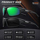 Polarized Sports Sunglasses for Men 100% UV Protection Wrap Around Unbreakable Sun Glasses for Fishing Driving