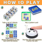 Wooden Matching Game Puzzle Games, Pattern Block Match Puzzles Building Cubes with Bell for Kids and Adults Toys Board Games for Family Night