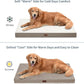 Orthopedic Dog Bed for Extra Large Dogs, XL Waterproof Pet Bed for Large Sized Dog, Egg Crate Foam Pet Bed with Removable Washable Oxford Cooling Cover, Khaki White