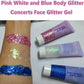 Go Ho White Pink and Blue Body Glitter Set,Singer Concerts Face Glitter Gel Makeup,Holographic Long Lasting Chunky Sequins Glitters for Eye Lip Hair Nails,Festival Rave Accessories