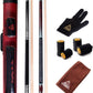 CUESOUL House Bar Pool Cue Sticks,Two Cue Sticks + 2x2 Pool Cue Case Hard