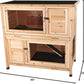 Trixie 2-Story Rabbit Hutch with Retreat Area, Non-Slip Ramp, Hinged Roof with Locking Arm, 4 Doors, 2 Metal Slide Latches, and Pull-Out Trays for Easy Cleaning