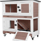 GUTINNEEN Rabbit Hutch Indoor Mobile Outdoor Bunny Cage with Openable Middle Door, Two Story Guinea Pig Cage with Wheels, 36" L x 17.7" W x 36.4" H