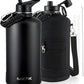 COKTIK 128oz Gallon Water Bottle - Triple Insulated Stainless Steel Flask, 48hr Cold Retention, Leakproof & BPA-Free, Large Water Jug for Gym, Hiking, Camping, Outdoor Sports(Midnight)