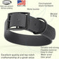 Dogline Biothane Waterproof Dog Collar Strong Coated Nylon Webbing with Black Hardware Odor- Proof for Easy Care Easy to Clean High Performance Fits Small Medium or Large Dogs, Black