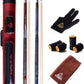 CUESOUL House Bar Pool Cue Sticks,Two Cue Sticks + 2x2 Pool Cue Case Hard