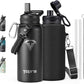 32oz Insulated Water Bottle,Stainless Steel Vacuum Water Bottle, BPA-Free & Leakproof -with Paracord Handle,Strap,Straw Spout Lids,Large Water Jug for Gym Sports