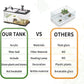 (Tank + Light + Filter + Filter Balls) Turtle Tank Kit, Turtle Tank Starter Kit,Bottom Drainage, Multi-Function Areas for Turtles, Crabs,Fishes, Amphibians,Reptiles.(21.65 × 12.28 × 12.28 Inch)