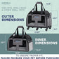 Katziela Airline Approved Pet Carrier - Rolling Portable Travel Carry Crate for Small Dog, Puppy or Cat - Soft Removable Wheeled Design with Mesh Window Sides - Airplane and TSA Compliant (Dark Grey)