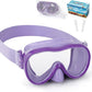Kids Swim Goggles 180° Snorkel Diving Mask with Nose Cover, Anti-Fog Kids Swimming Goggles with Elastic Fabric Strap for Kids Boys Girls