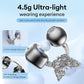 PAXA Bling Open Ear Clip On Earbuds with LED Display & Crystal Butterfly Earrings, Comfort Bluetooth 5.4 Wireless Ear Buds 50H Playtime for Women Girl Work, Fitness, Daily Wear, Gift, Silver