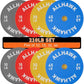 Colored Olympic Weight Plates, 2-inch Rubber Bumper Plate Set for Home Gym Barbell Weight Lifting and Strength Training
