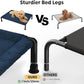 Veehoo Soft Plush Elevated Dog Bed, Raised Pet Cot with Heavy Duty Frame, Non-Slip Silicon Feet, Washable & Breathable Pet Cot for Indoor or Outdoor Use, 41" x 27", Navy Blue, CWC2432A