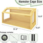 32" Wooden Hamster Cage, Chewproof Gerbil Cages and Habitats, Openable Top Roof Window with Silencing Pad, Guinea Pig Cage for Small Animals, Dwarf and Syrian Hamster, 32 x 16 x 16 Inches