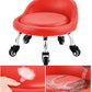 Lanstics Low Rolling Stool with Leather Roller Seat and Backrest - Universal Wheels for Home Office and Fitness (Red)