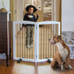 ZJSF Freestanding Panel Dog Gate for Indoor, Doorways,Stairs, or Hallways,Foldable Wooden White Pet Gates for House,Pet Gate for Dogs,Dog Fence, Puppy Gate,Support Feet Included, 32 "Height-2 Panels