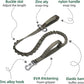 Excellent Elite Spanker Tactical Bungee Dog Leash Military Adjustable Dog Leash Quick Release Elastic Leads Rope with 2 Control Handle(Ranger Green)