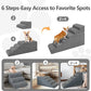 ABORON 𝟲 𝗦𝘁𝗲𝗽𝘀 Dog Steps for High Bed, 26 Inch High Dog Stairs for Small Dogs, Waterproof Pet Stairs for Small Old Large Dogs and Cats with Removable Cover & PE Support Board for Bed/Car/Couch