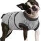 FUAMEY Dog Recovery Suit Male,Dogs Surgery Neuter Suits Puppy Spay Shirts for Female Protect Dog's Skin Anti Licking Abdominal Wounds Doggie Onesie Pet Bodysuit Alternative to Cone Gray Stripes M