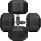 WF Athletic Supply Rubber Encased Hex Dumbbells with Rubber Grip Contoured Handle for Muscle Toning, Strength Building & Full Body Workout