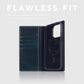 D7 Italian Wax Leather Wallet Case for iPhone 15 Pro - [2-in-1] Handcrafted Detachable Diary Style with Magnetic MagSafe Back Cover, Gift Box Included (Blue)