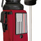 Iron Infidel Battle Bottle - 32 Oz Insulated Water Bottle with Straw Lid & Chug Cap, Stainless Steel Metal Flask Includes Rugged, Removable Sleeve for Keys, Wallet, & Phone (Thin Red Line 1 Liter)