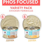 Weruva Wx Phos Focused, Chicken Formulas Variety Pack, 3oz Can (Pack of 12)