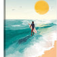 Beach Surfing Wall Art Ocean Coastal Wave Canvas Wall Decor Summer Nature Seascape Pictures Painting Print Framed Artwork Decorations for Bathroom Living Room Office Bedroom 16"x24"