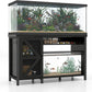 Verano 55-75 Gallon Aquarium Stand with Storage Cabinet, Fish Tank Stand with Power Outlets & LED Light, Wooden Turtle Tank 52 inch x 19.7-inch Desktop, Heavy Duty Steel Frame,1100LBS Capacity (Black)