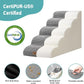 Dog Stairs for High Bed 22.6" H, Small Dog Step for Puppy, Older or Cat, Curved Ramp for Car, Ladder with High Density Foam, Lightweight, Durable, 15.7x33x22.6 inch, 5 Step, Light Grey