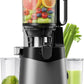 Cold Press Juicer, 5.3" Wide Feed Chute Juice Extractor Machine with 400W, High Juice Yield, Slow Masticating Juicer for Whole Vegetables & Fruits, Deep Grey